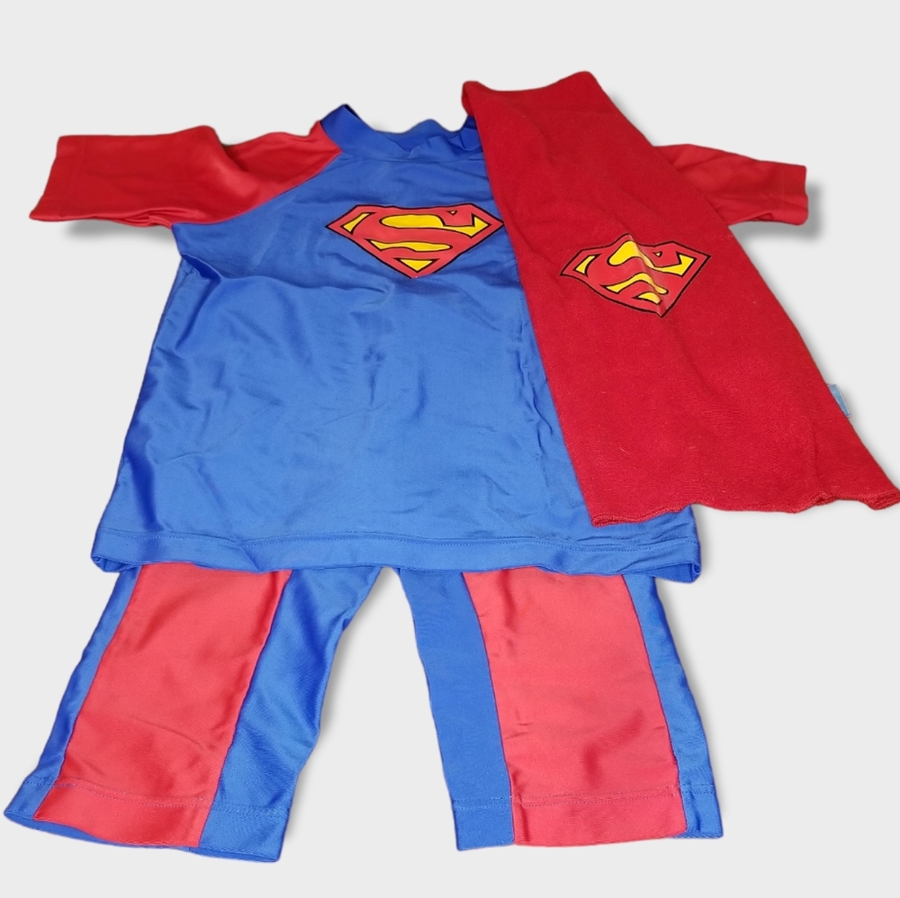 Superman Swim Costume with Towel/Cape, Size 8